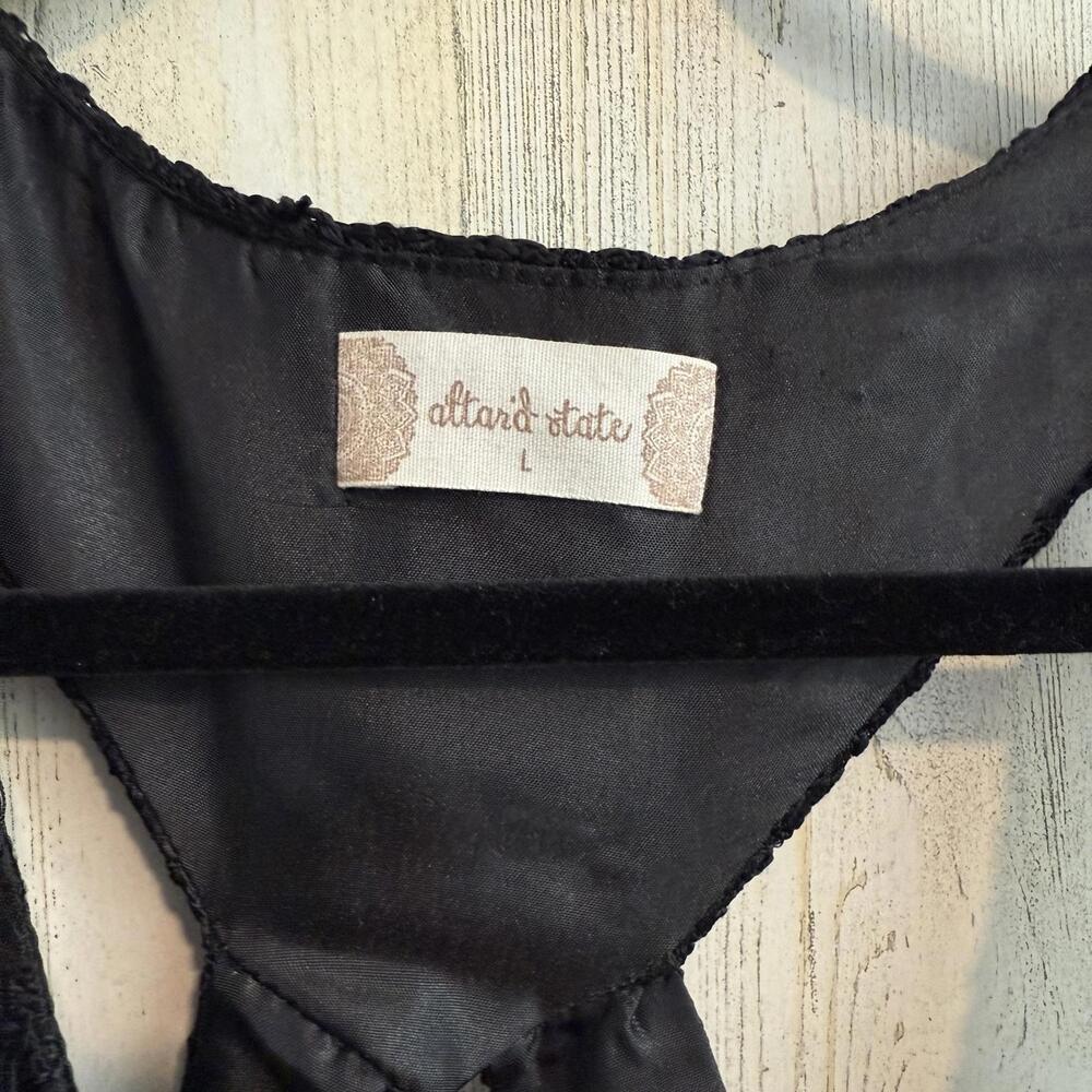 *Altar'd State Chic Black Lace Dress Keyhole Womens Size Large Chic Feminine - Picture 7 of 13